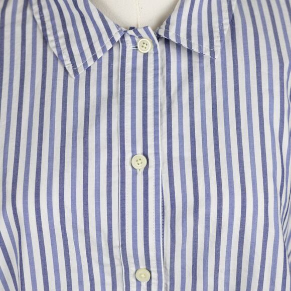Everlane Small The Boxy Oxford Cropped Button Down Blue Stripe NWT - Picture 3 of 7